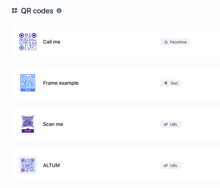 앱 QR 코드 시스템 페이지 스크린샷